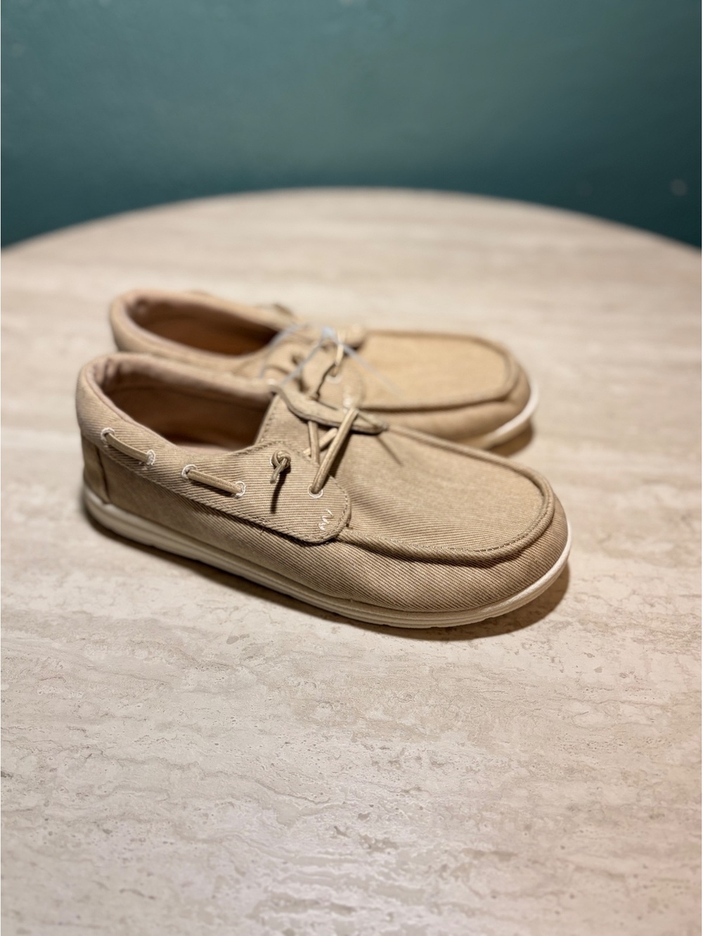 Cat & Jack Boys' Casual Canvas Boat Shoes - Tan, Size 6